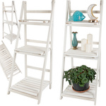 Puidust seisev lillepeenar redel kolm riiulit taimede riiulit