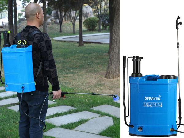PULVERIZADOR DE MOCHILA A PRESIÓN INALÁMBRICO 2EN1 LANZA DE JARDÍN 16L