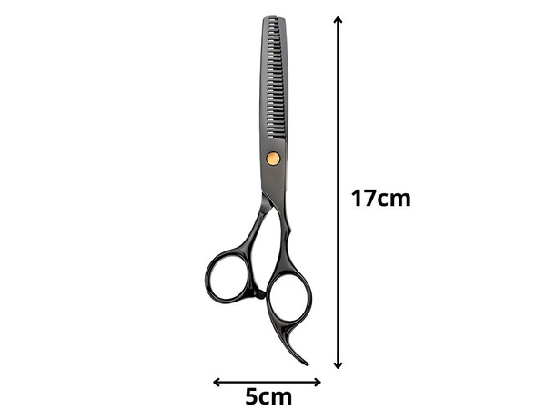 Tijeras de peluquería profesionales para desbaste, 17 cm, negras, texturizantes