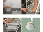 Étagère de salle de bain armoire de cuisine sur roulettes étagère métallique à trois niveaux 3