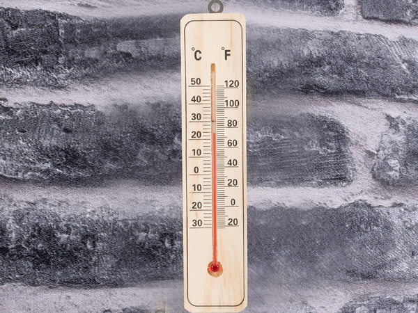 Domestic wood indoor outdoor thermometer