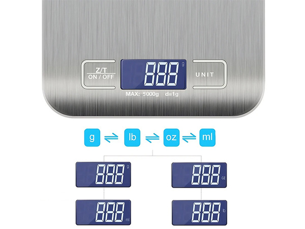 PRECIOUS INTELLIGENT ELECTRONIC KITCHEN WEIGHTS 5Kg/1g LCD DISPLAY