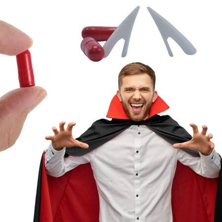 Vampir drakula volkodlak kit halloween lažni zobje z lažno krvjo