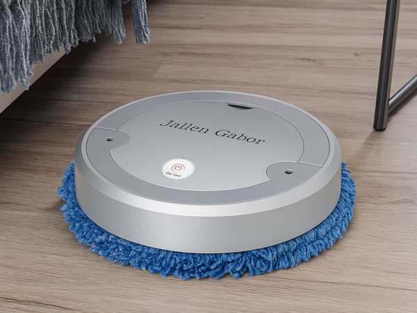 Robot fregador automático inalámbrico eléctrico de limpieza plateado