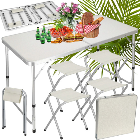 Klappbarer campingtisch touristen-tischset mit 4 stühlen gartentisch