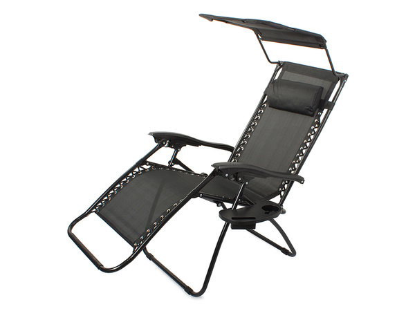 Chaise de plage pliante zero gravity 2in1 chair with canopy