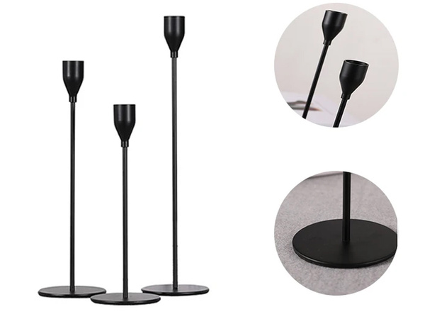 Portavelas glamour metal juego de mesa decorativo 3 pcs