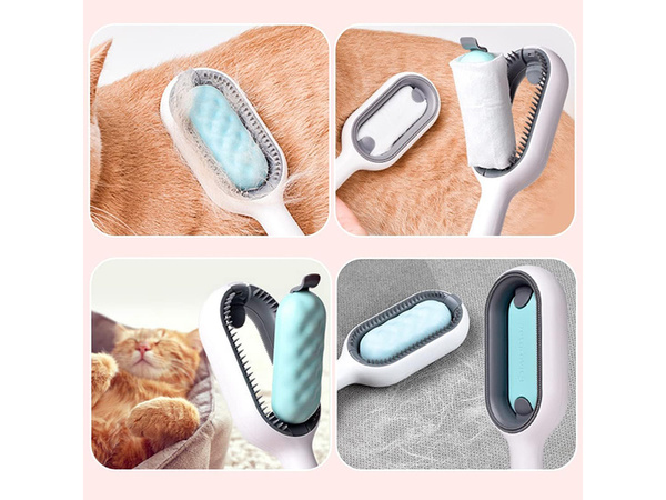 Brosse à poils de chien en silicone 3 en 1 pour le lavage des poils de chat