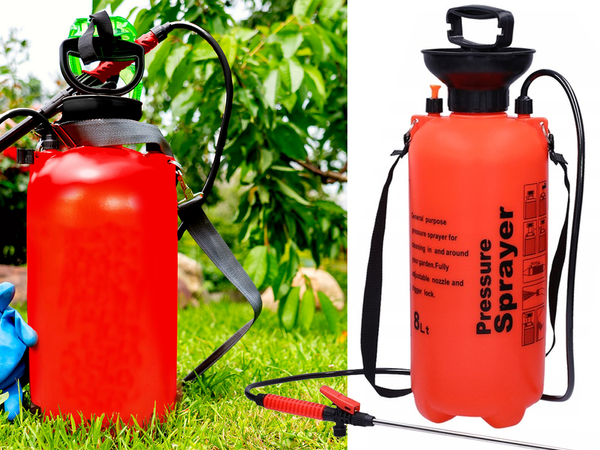 Pulverizador a presión jardín pulverizador manual lanza larga 8l correa