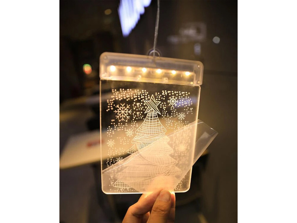 Vitrail 3d décoration lumières de noël