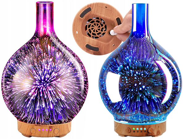 Humidificador de aire aromaterapia aroma difusor luz nocturna rgb 3d