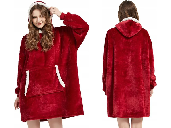 Warmes sweatshirt oversize-decke xxl 2in1 dickes fell weiches kapuzenmantel