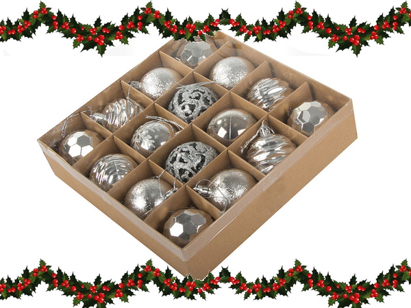 Choinka bombák choinka 6cm 16 db-os készlet bombák díszítés ünnepei ünnepei designs