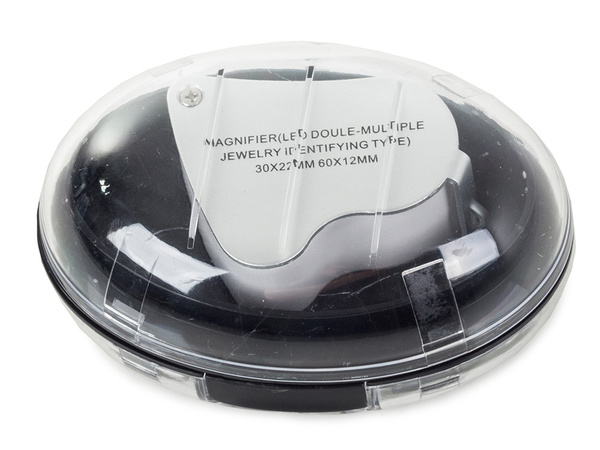 Jeweller's loupe folding 2 led 30x 60x
