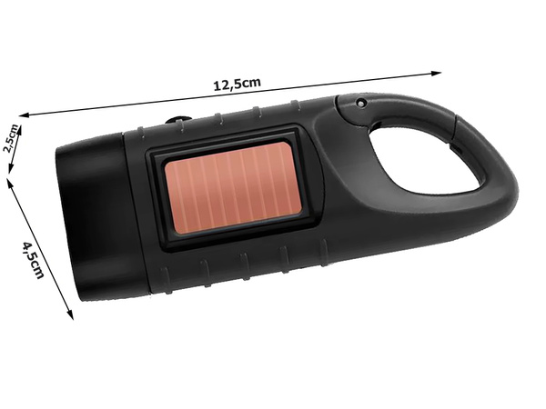 DYNAMO SOLAR TORCH 3 LED KINETIKUS KÉZI KERÉK CLIP