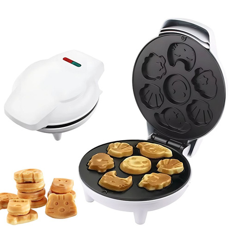 Tostadora eléctrica para gofres y galletas, moldes con diferentes diseños, 1200 W