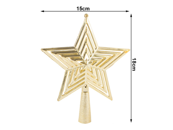 Estrella de navidad ornamento del arbol de navidad punta de navidad irrompible oro