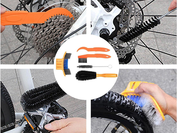 Kit 7 en 1 para limpieza y mantenimiento de la bicicleta cepillo para cadenas de neumáticos