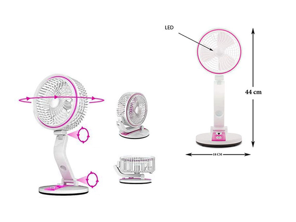 Skladací ventilátor bezdrôtová stolová lampa stojaci stolový ventilátor