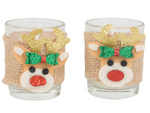Scented candles in glass candles reindeer christmas set 2 pcs