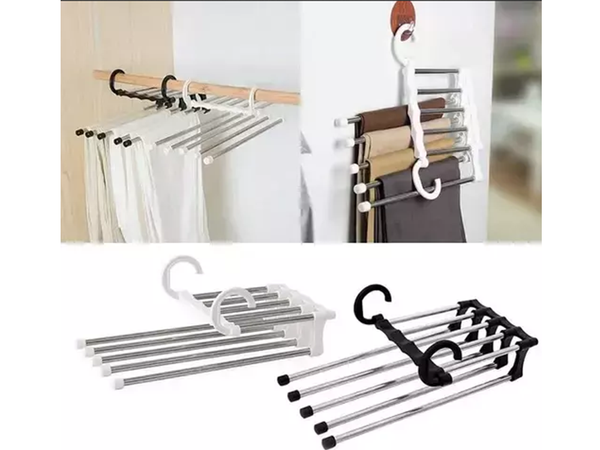 5-pair pull-out wardrobe trouser rack