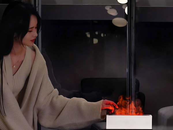 Led usb ultrasonický zvlažovač vzduchu flame aromaterapeutický diffúzor