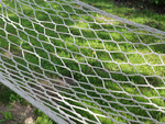 Garden hammock rope net wooden crossbars boho braided white