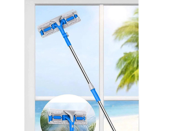 Window washer with telescopic wiper