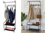 Perchero de pie para ropa de abrigo, chaquetas y zapatos, estantería con estantes