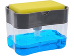 Dishwashing liquid dispenser sponge dispenser