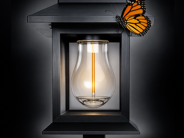 2 x SAULĖS LEMPA SU PRIEŠSAULĖS IR JUDESIO JUTIKLIU, ĮKALAMA, NEPRALAIDŽI VANDENIUI, DEKORATYVI