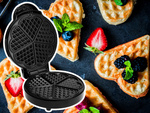 Waffle maker sturdy 5 fluffy waffles waffle maker hearts 1000w