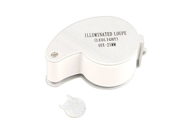 Loupe de bijoutier pliante 2 led 40x