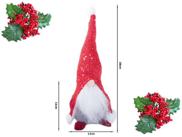 Skrzat krasnal świąteczny mikołaj gnom pod choinkę