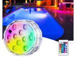 Bazénové světlo podvodní světla 10 vedlo dálkové ovládání rgb ip68 vodotěsné pro bazén