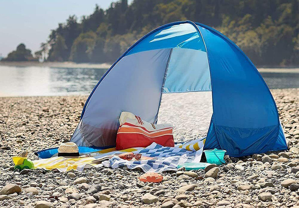 Strandzelt selbst falten uv schutz familientasche set