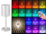 Lampă de masă a condus cristal rgb usb telecomandă