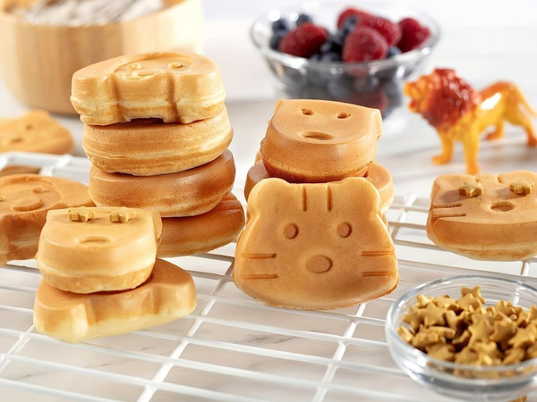 Tostadora eléctrica para gofres y galletas, moldes con diferentes diseños, 1200 W