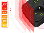 3 zásuvka napájecí zásuvka 3 zásuvka 250v 2m 4x usb 1x ucb-c