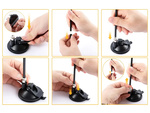 Cat rod interactive toy with suction cup movable birdie