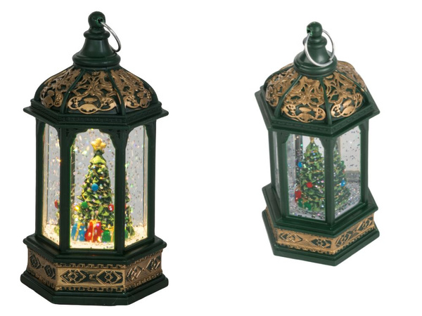 Linterna led decoracion arbol de navidad con purpurina