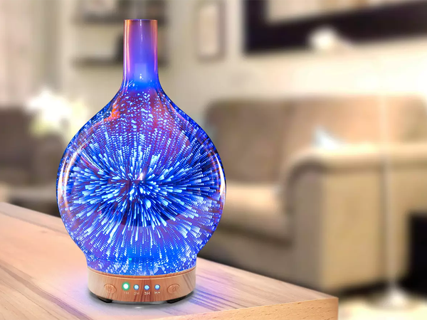 Gaisa mitrinātājs aromterapijas aromātiskais difuzors nakts gaisma rgb 3d