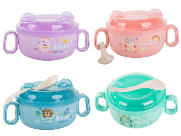 Sada nádobí na krmení miska na dětskou stravu s rukojetí lžíce