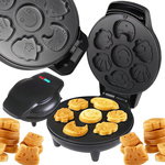Tostadora eléctrica para gofres y galletas, moldes con diferentes diseños, 1200 W
