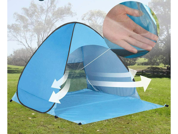 Tienda de playa autoplegable uv protectora bolsa familiar set
