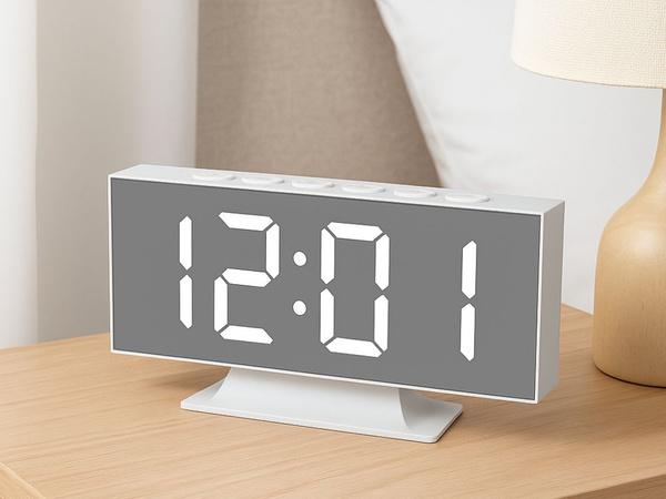 Elektronska digitalna led ura zbudilka termometer stoječe zrcalo usb pomnilnik