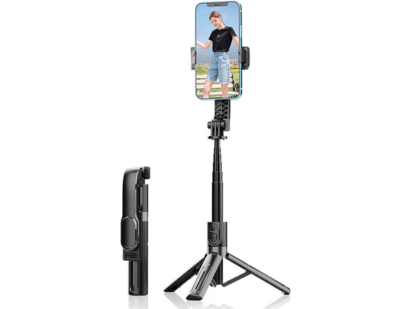 Selfie stick telefontartó tripod bluetooth távirányító 90 cm