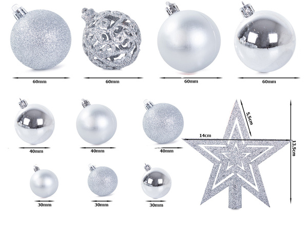Christmas tree tops 6/4/3 cm kit 100 pieces