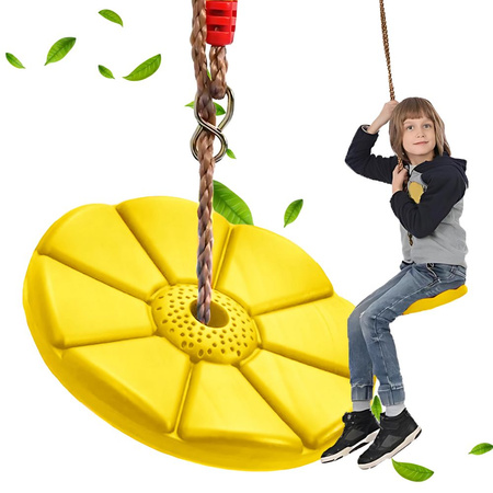 Columpio de jardín para niños asiento floral con cuerda para árbol