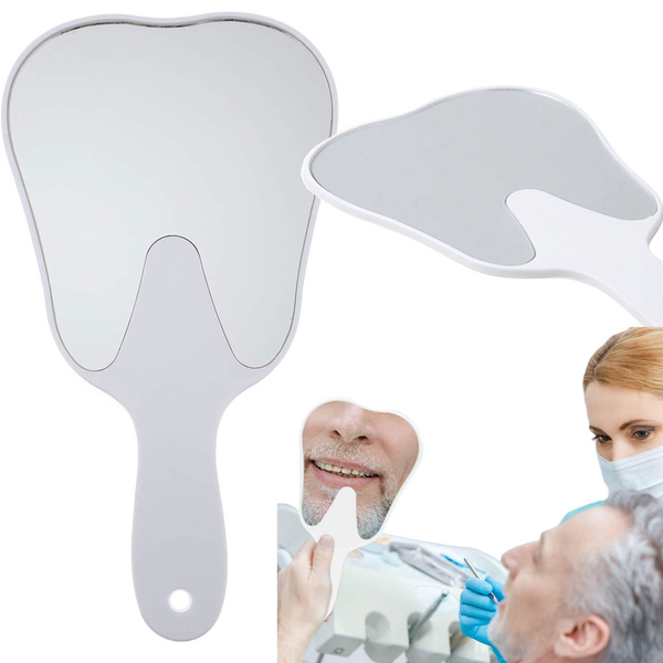 Cosmetic make-up mirror dental hand mirror in tooth shape